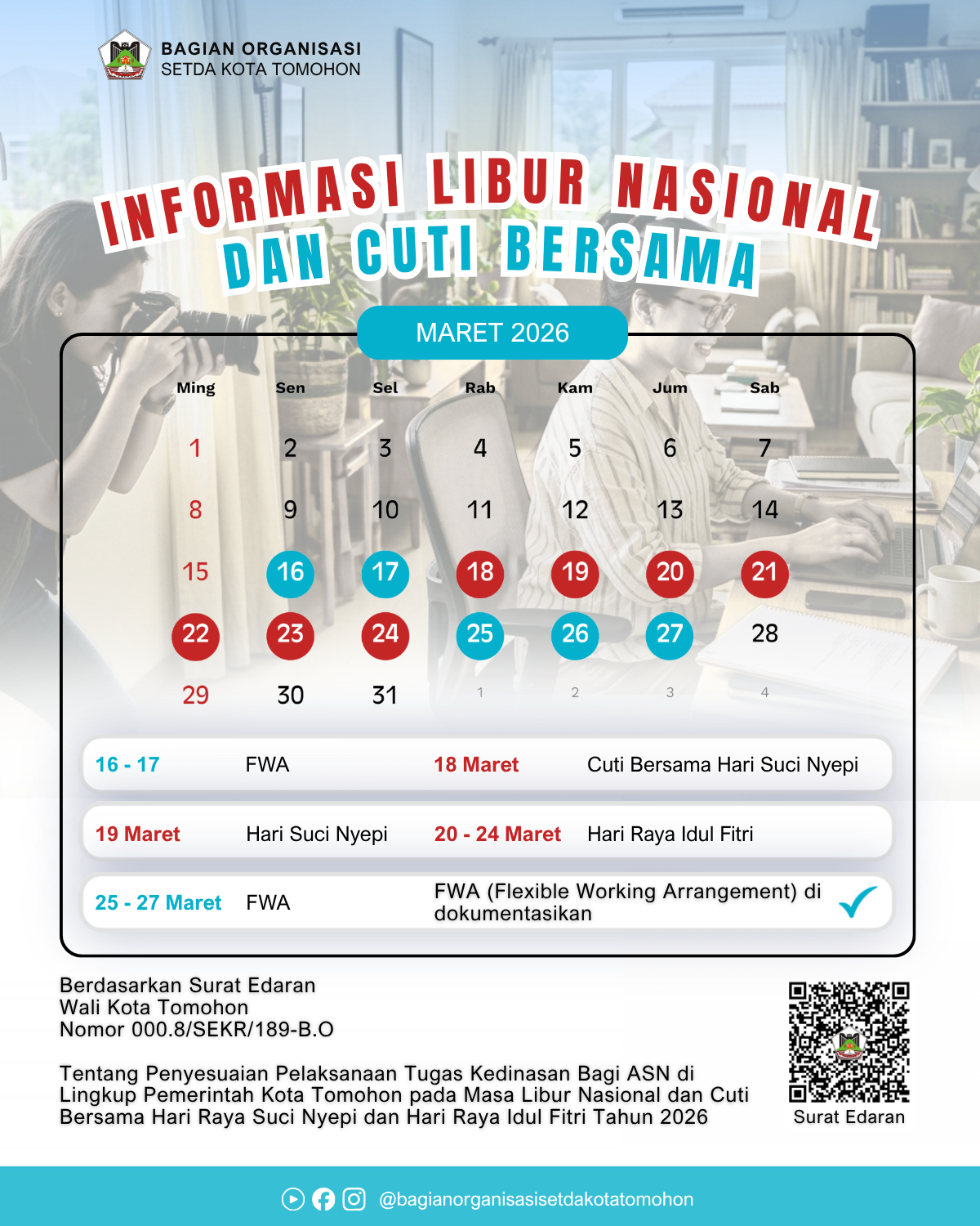 Penyesuaian Pelaksanaan Tugas pada Masa Libur Nasional dan Cuti Bersama